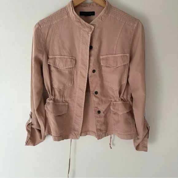Sanctuary Utility Jacket Womens Small Pink Lightweight Button Front - Picture 3 of 8